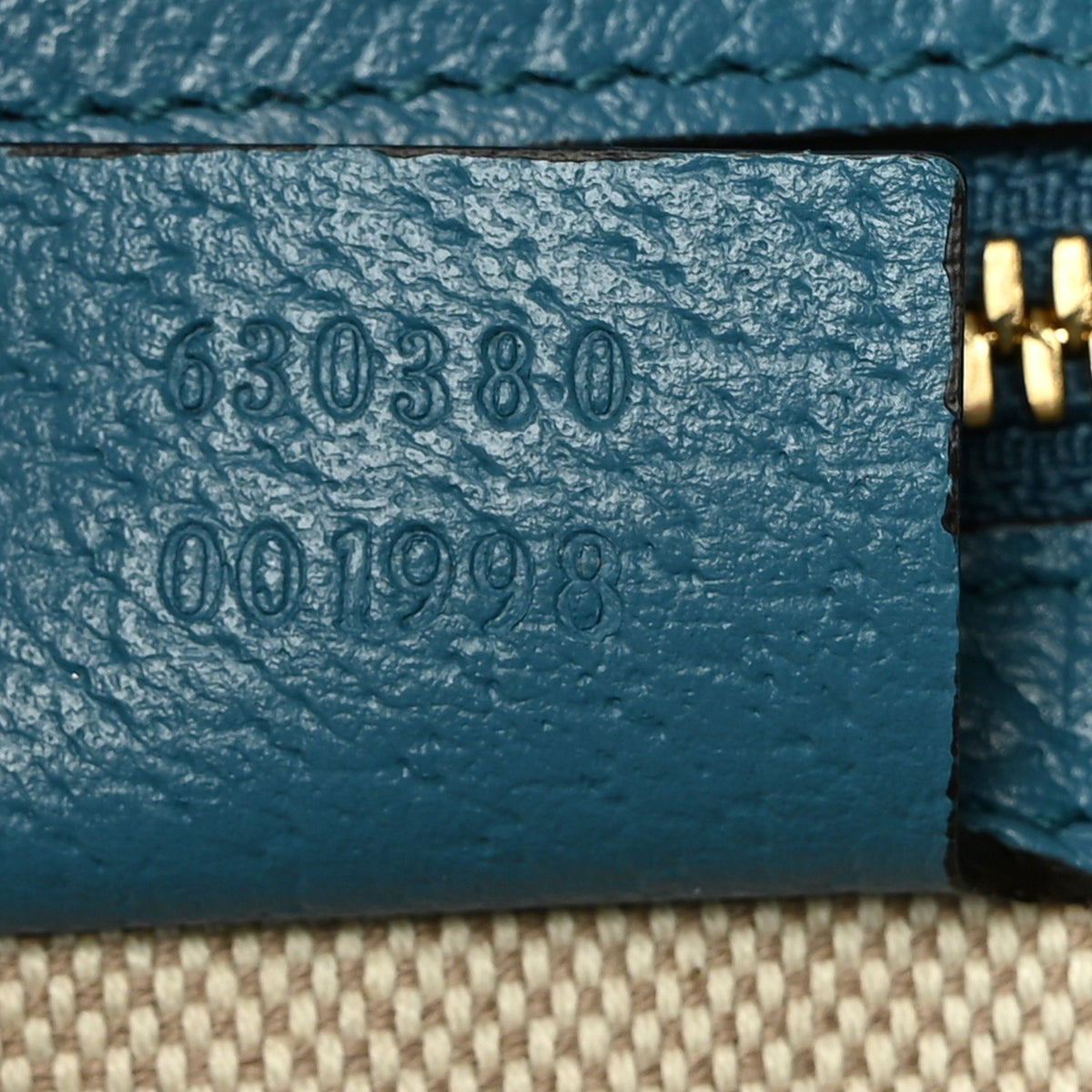 Gucci Fabric Embroidered Hawaii Striped Tote Bag Blue 7 of 11