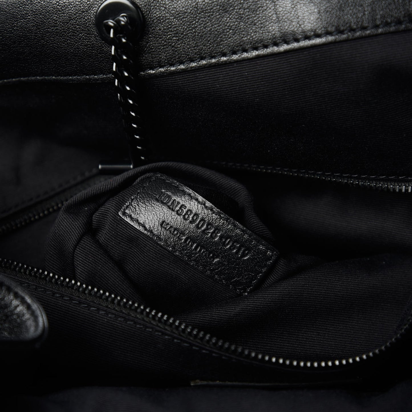 Vintage Lambskin Chevron Monogram Medium Nolita Black