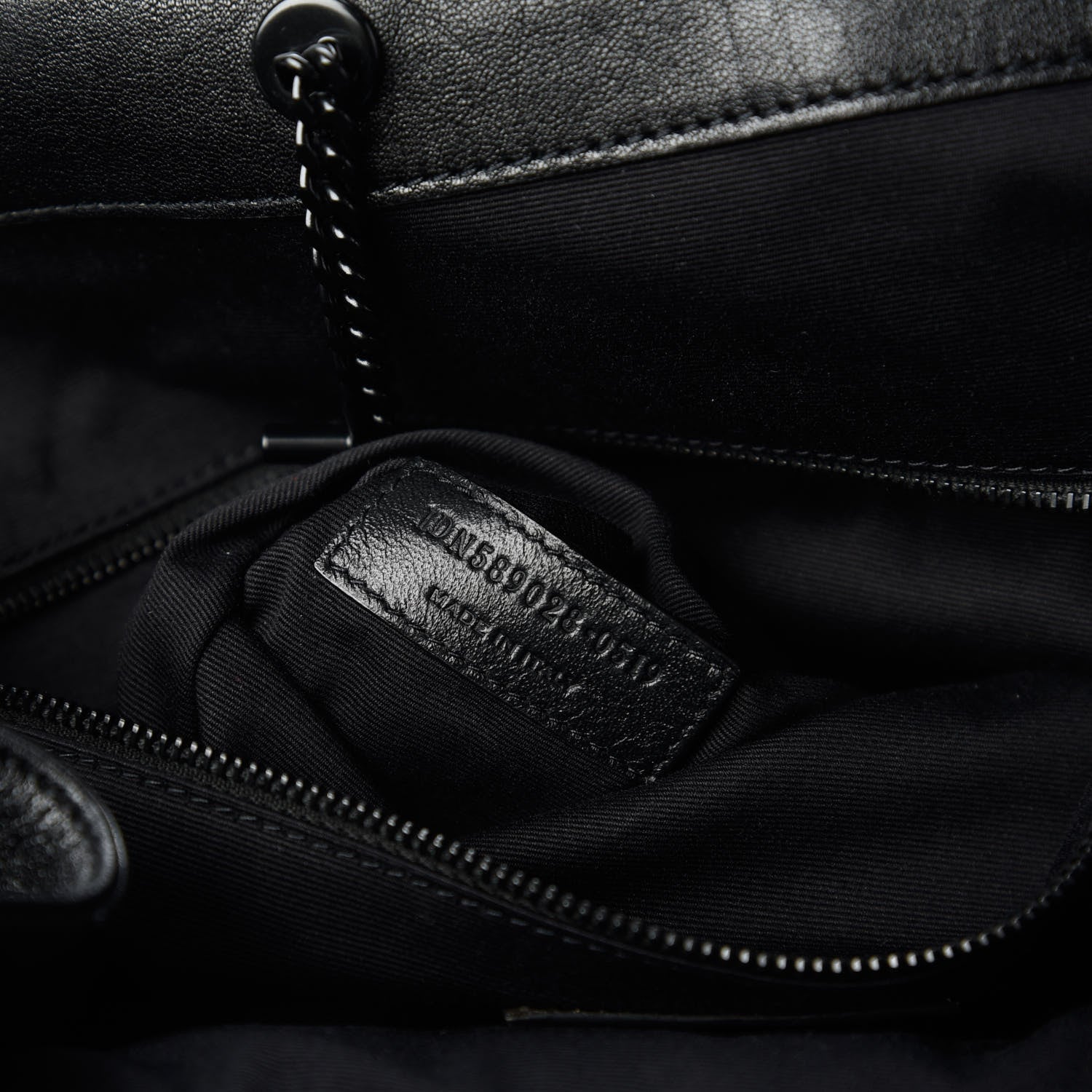 Saint Laurent Vintage Lambskin Chevron Monogram Medium Nolita Black 9 of 10