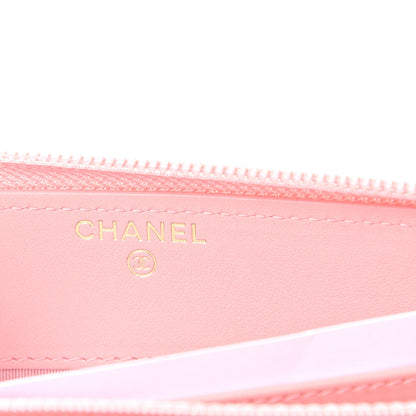 Chanel Caviar Quilted Large Boy Zip Around Wallet Pink 5 of 8