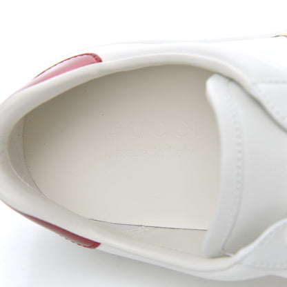 Gucci Calfskin Stripe Mens New Ace Sneakers 6 White Ecru Red Flame 7 of 9