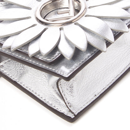 Fendi Vitello Catalan Mirror F is Fendi Flower Micro Kan I Shoulder Bag Silver 5 of 8