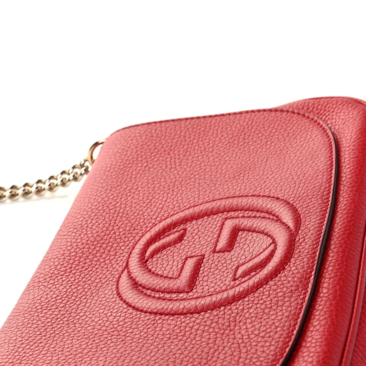 Pebbled Calfskin Medium Soho Flap Crossbody Tabasco Red