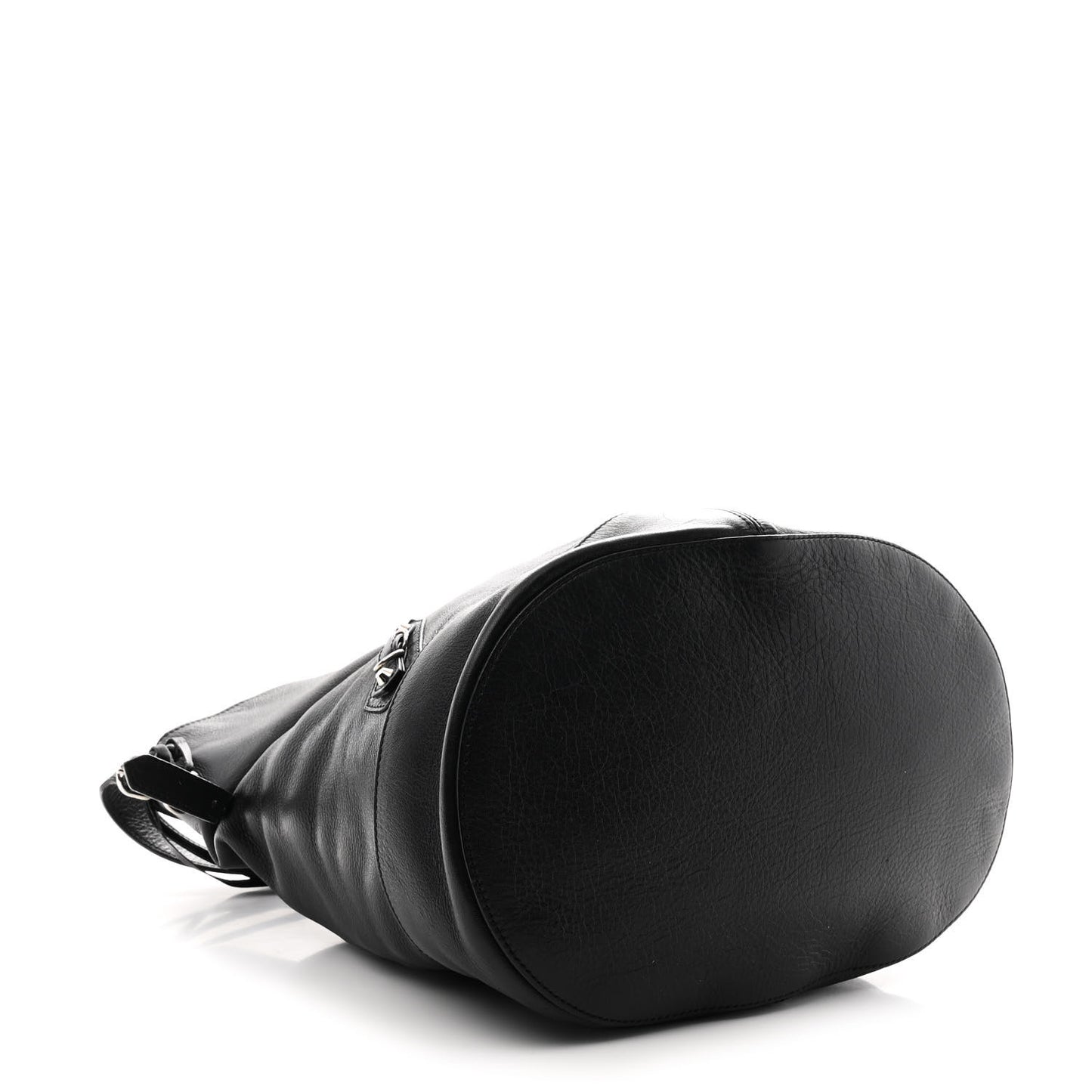 Veau Papier Classic Hardware Drop Bucket Bag Black