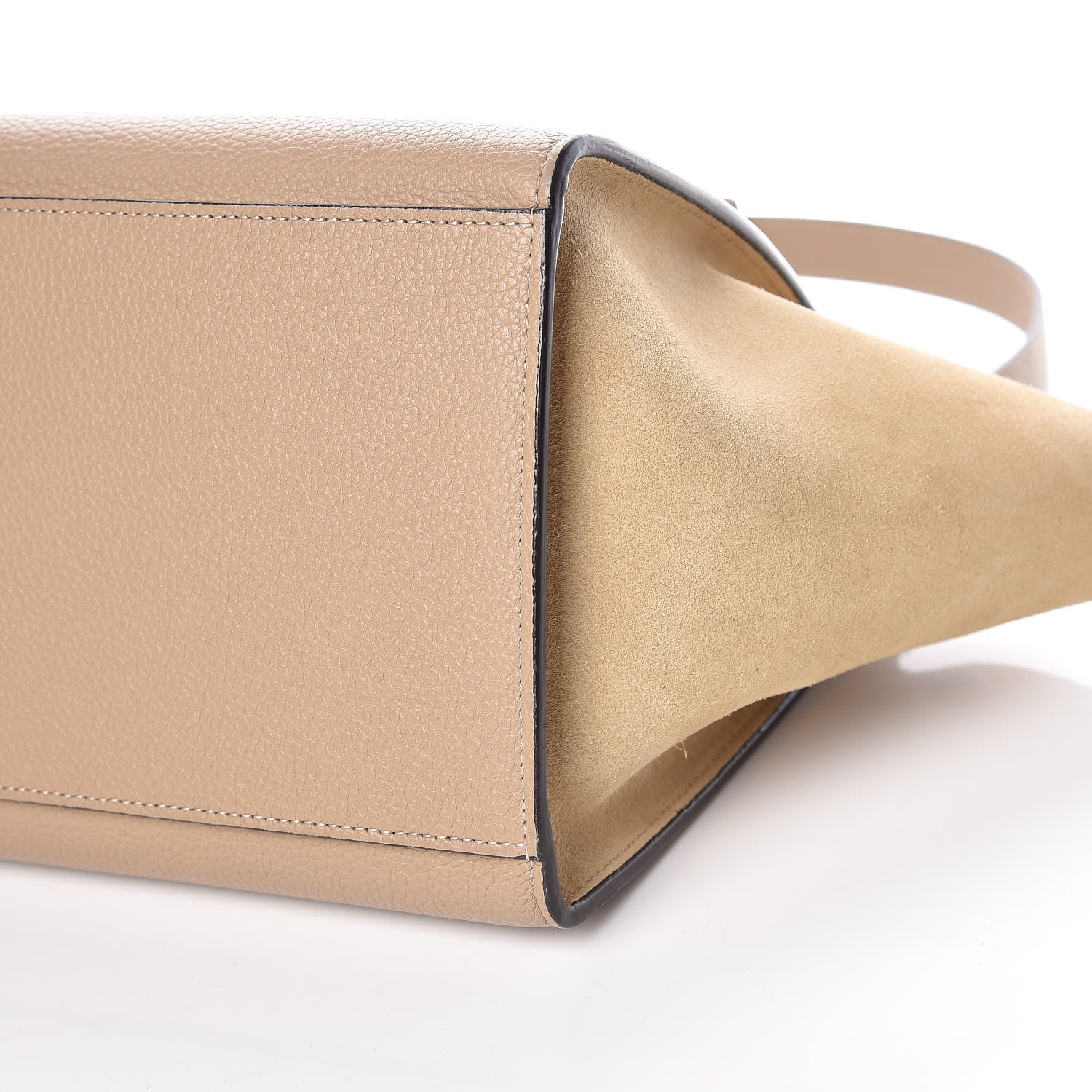 Celine Drummed Calfskin Suede Small Trapeze Dune 6 of 10