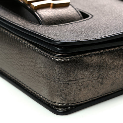 Christian Dior Metallic Grained Calfskin Dio(r)evolution Flap Bag Black Gold 8 of 14