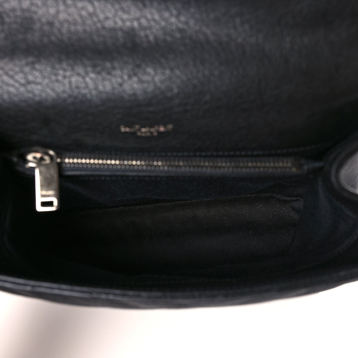 Sheepskin Matelasse Chevron Monogram Medium College Bag Black