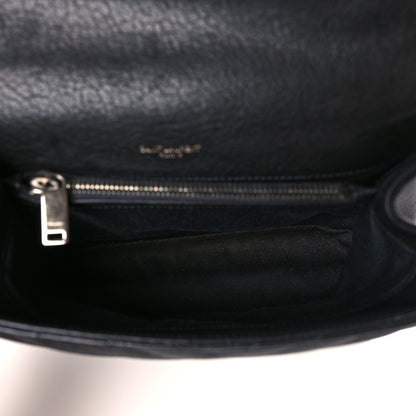 Saint Laurent Sheepskin Matelasse Chevron Monogram Medium College Bag Black 5 of 9