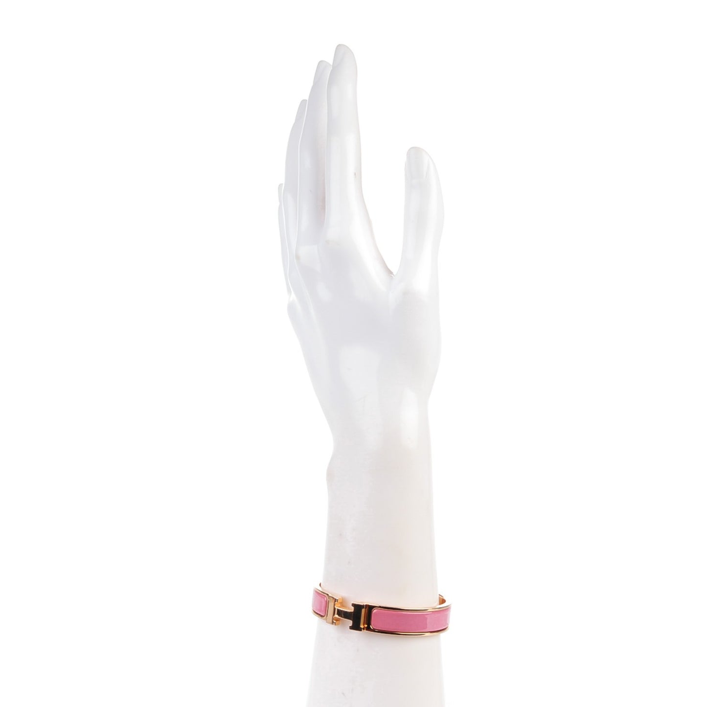 Enamel Narrow Clic Clac H Bracelet PM Rose Velours