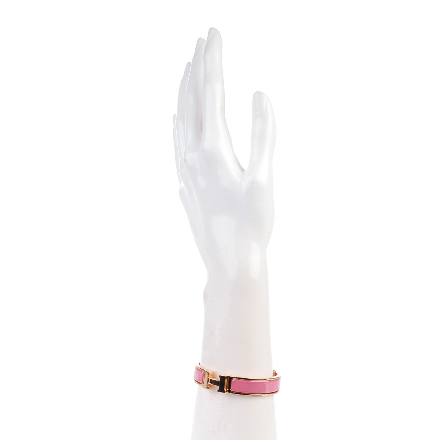 Hermes Enamel Narrow Clic Clac H Bracelet PM Rose Velours 2 of 4