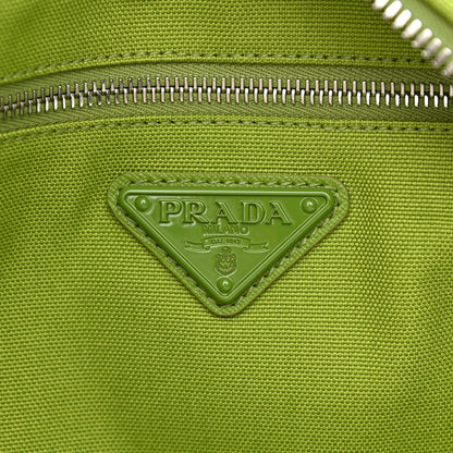 Prada Canapa Logo Embossed Large Triangle Shoulder Bag Felce 6 of 11