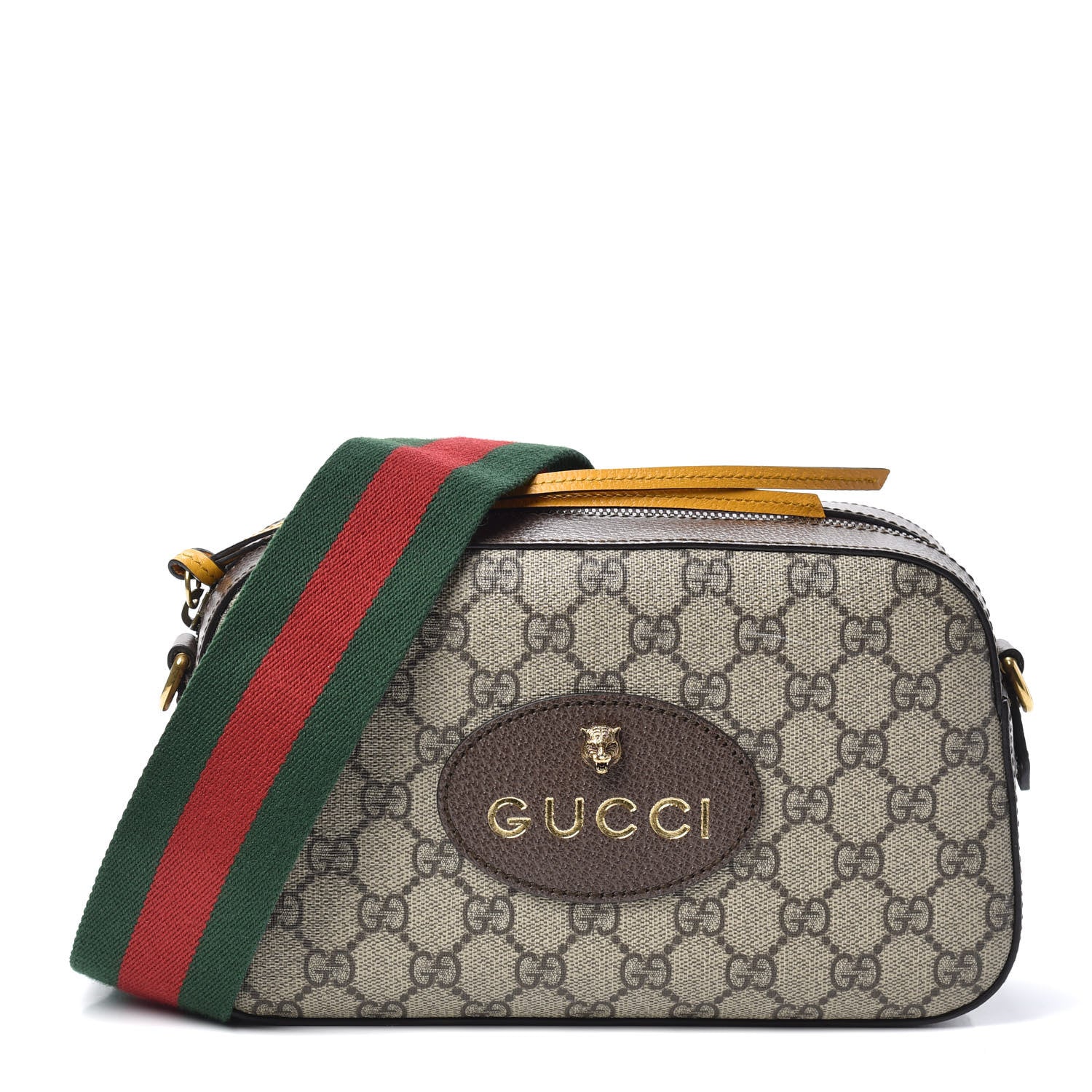 Gucci GG Supreme Monogram Web Neo Vintage Shoulder Bag Beige New Acero Crop 1 of 9