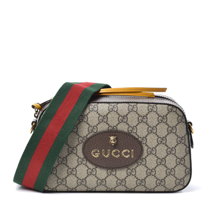 Gucci GG Supreme Monogram Web Neo Vintage Shoulder Bag Beige New Acero Crop 1 of 9