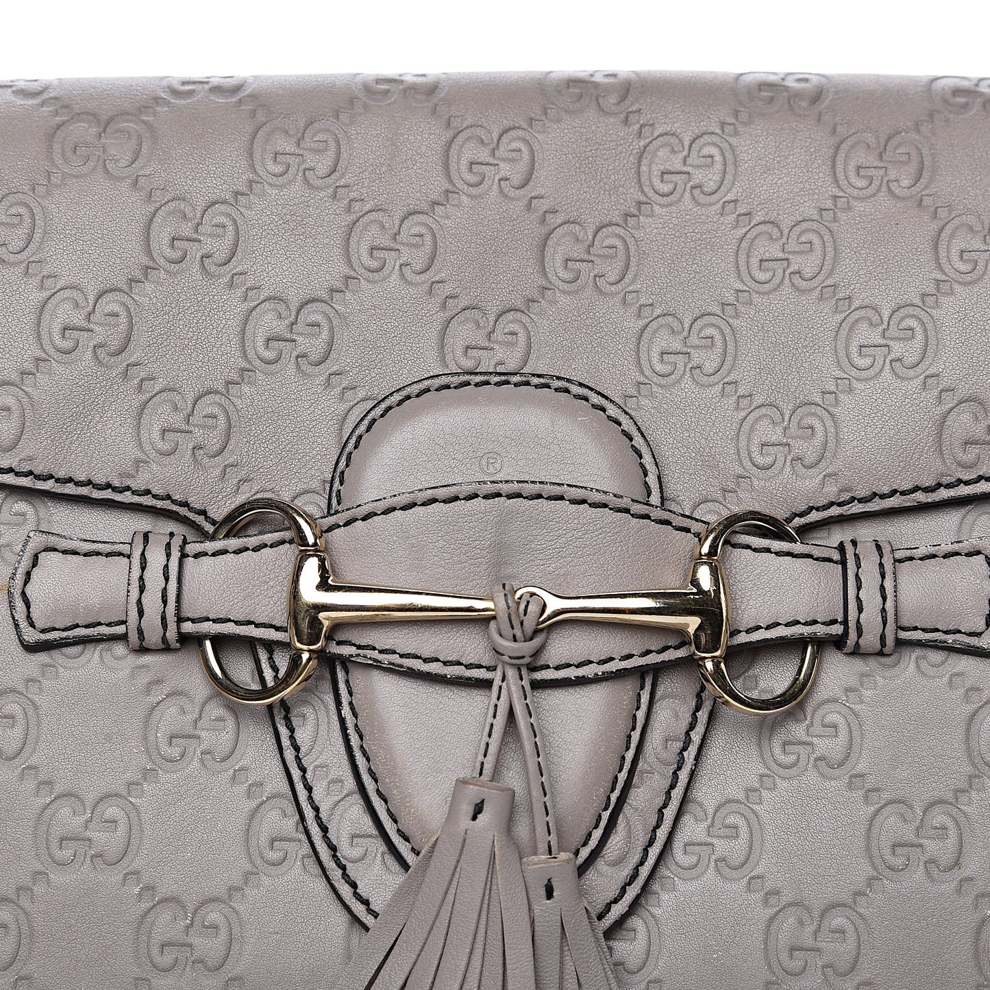 Soft Guccissima Large Emily Chain Shoulder Bag Storm Grey