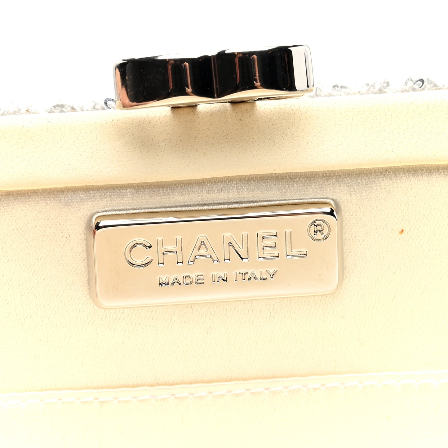 Sequin Satin Embroidered La Pausa Evening Clutch Silver Yellow Pink