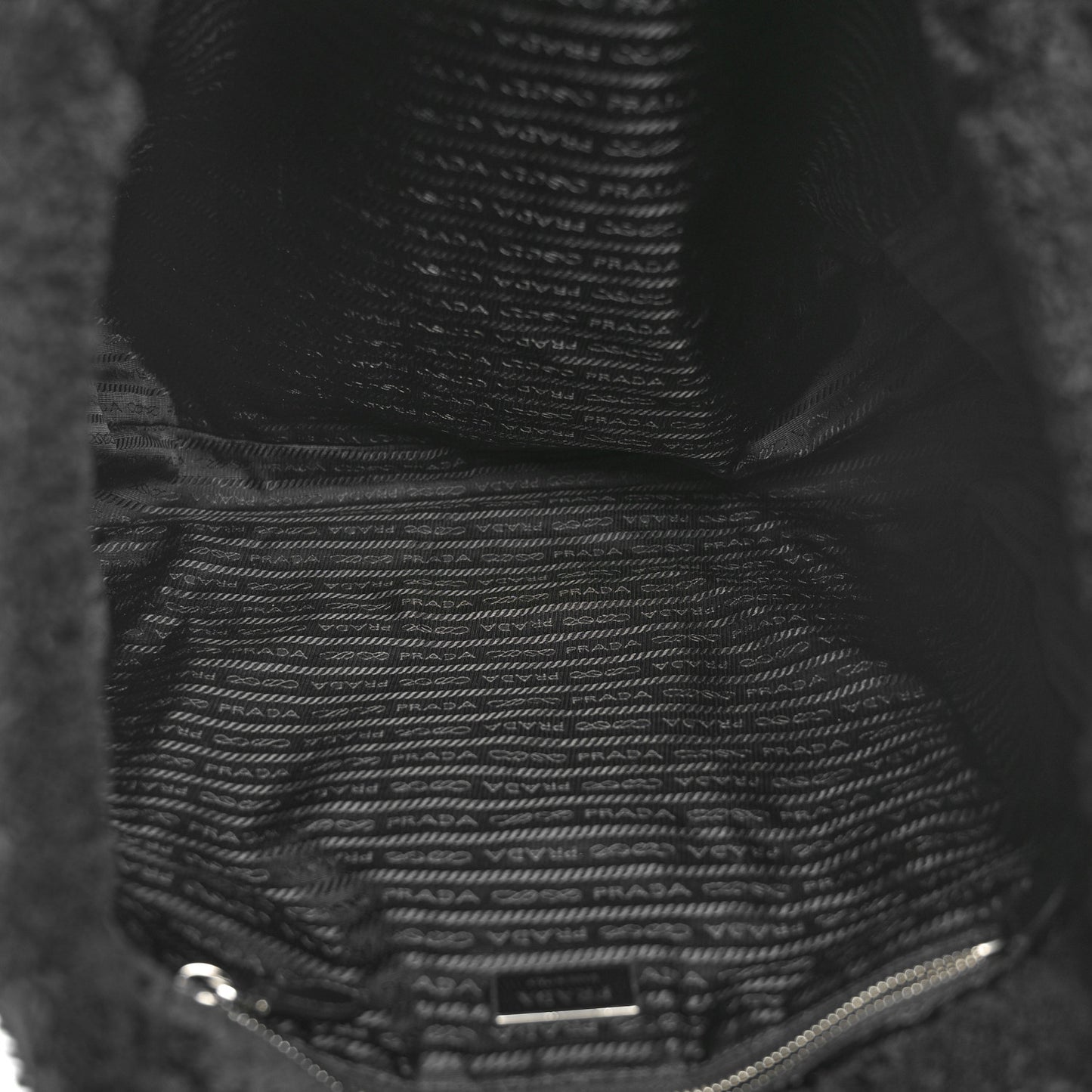 Terry Cloth Tote Bag Black White