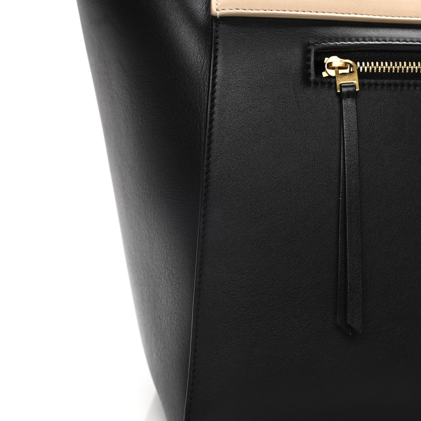 Smooth Calfskin Small Bi-Color Belt Bag Black Cream