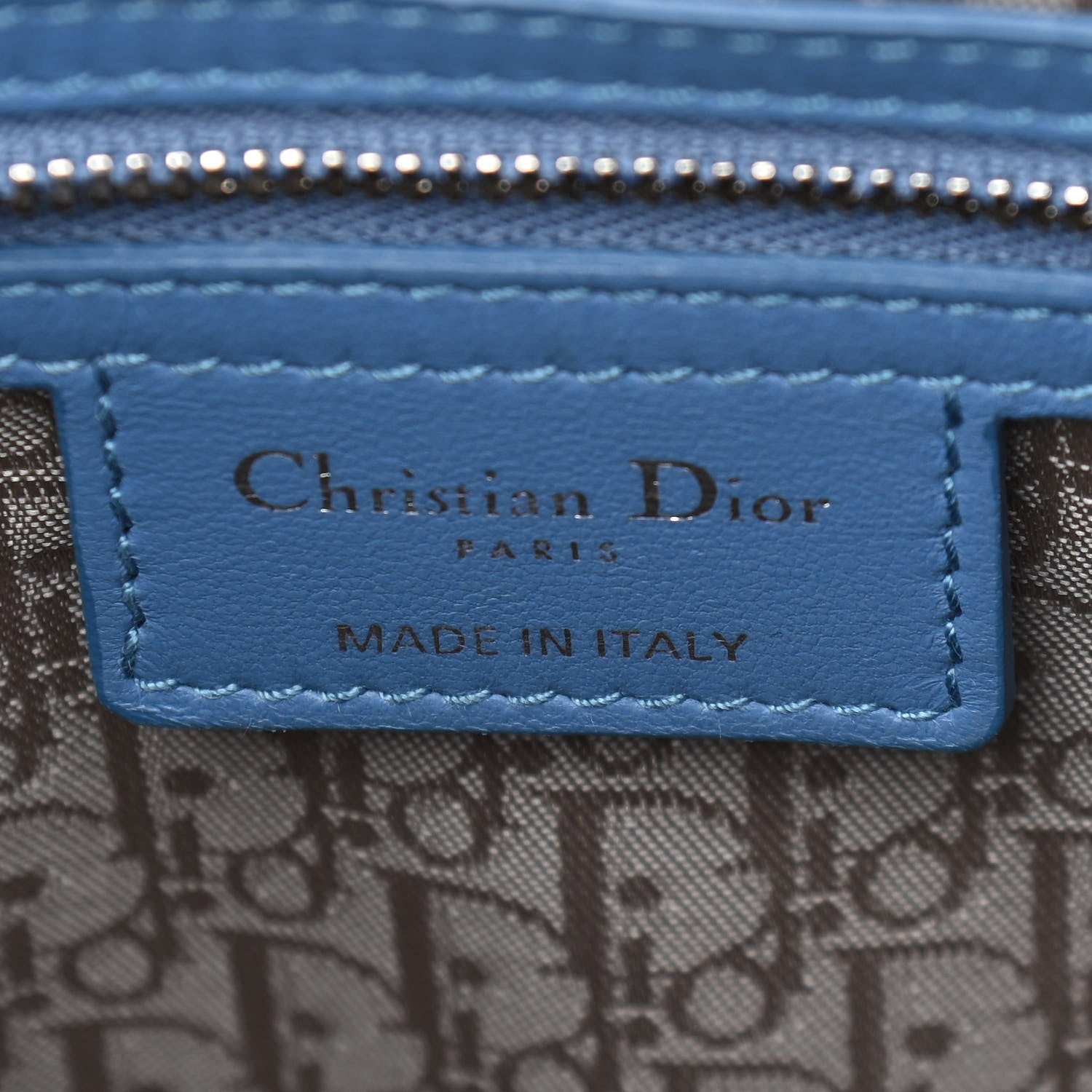 Christian Dior Lambskin Cannage Large Lady Dior Denim 6 of 11