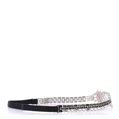 Gucci Crystal Embellished Interlocking GG Headband Green Red 5 of 9