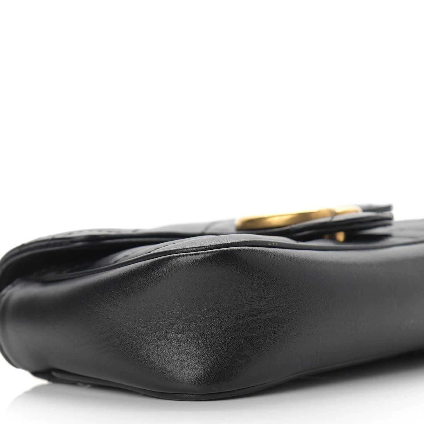 Calfskin Matelasse Super Mini GG Marmont Shoulder Bag Black