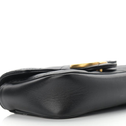 Gucci Calfskin Matelasse Super Mini GG Marmont Shoulder Bag Black 8 of 12