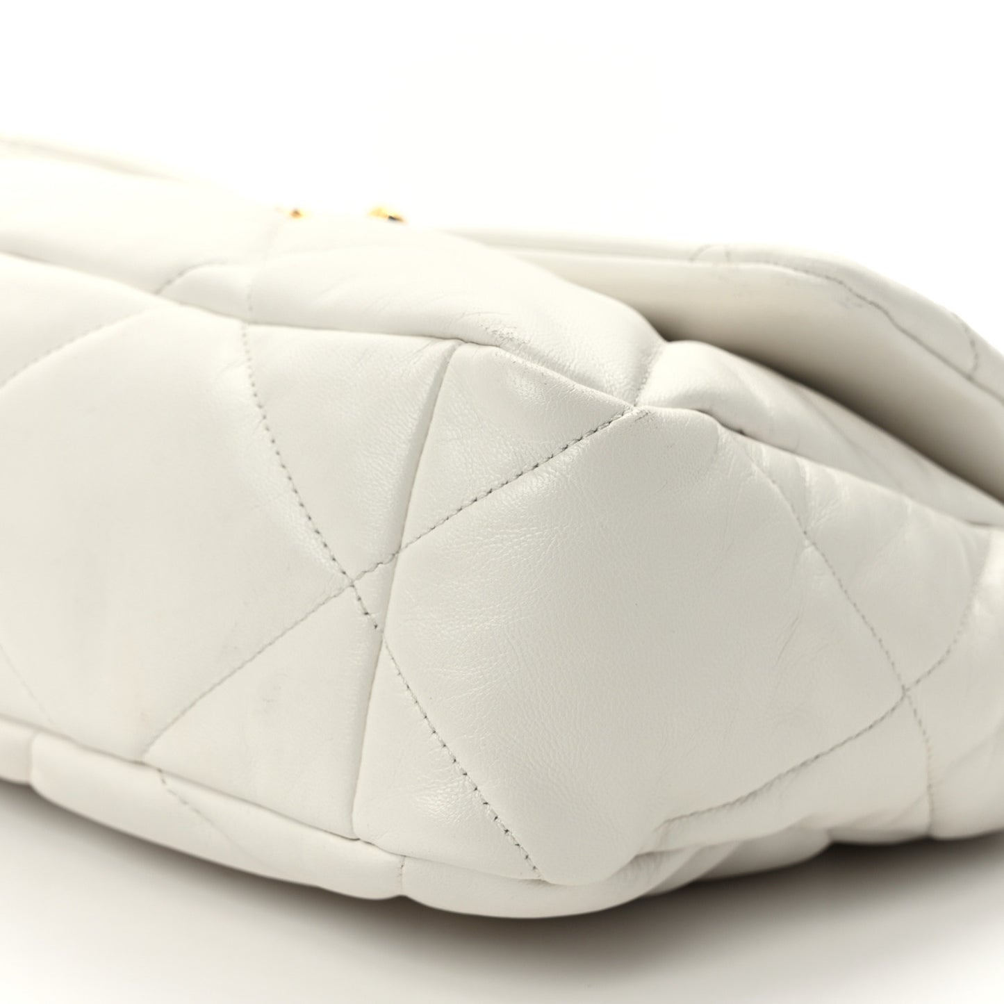 Lambskin Quilted Large Chanel 19 Flap White