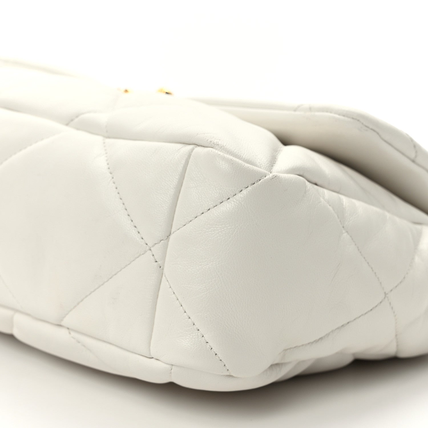 Chanel Lambskin Quilted Large Chanel 19 Flap White 9 of 12