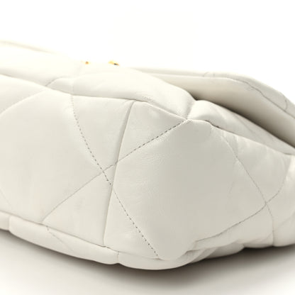 Chanel Lambskin Quilted Large Chanel 19 Flap White 9 of 12