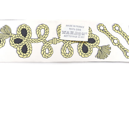 Hermes Silk Galons Et Brandebourg Twilly Black Gold White 3 of 4