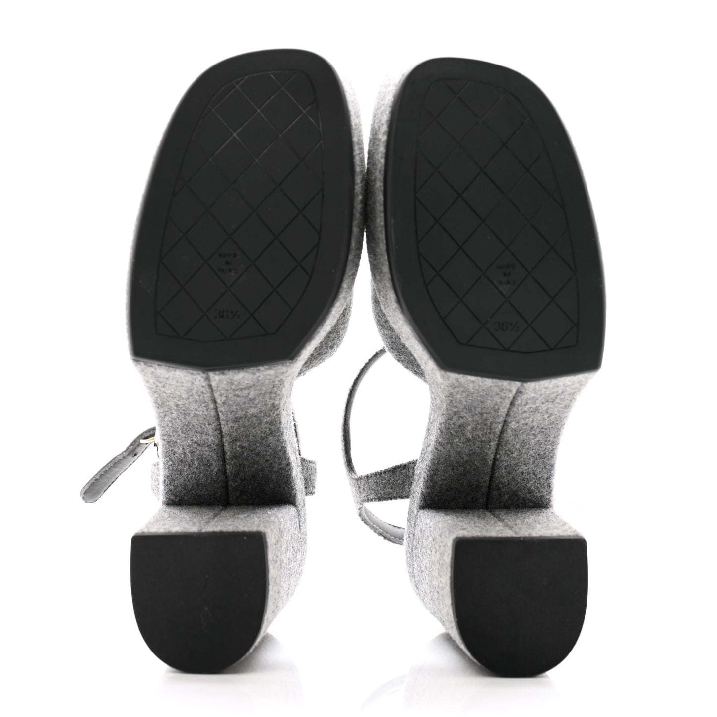 Wool CC Platform Sandals 38.5 Grey