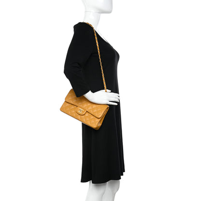 Chanel Caviar Quilted Small Double Flap Yellow 2 of 12