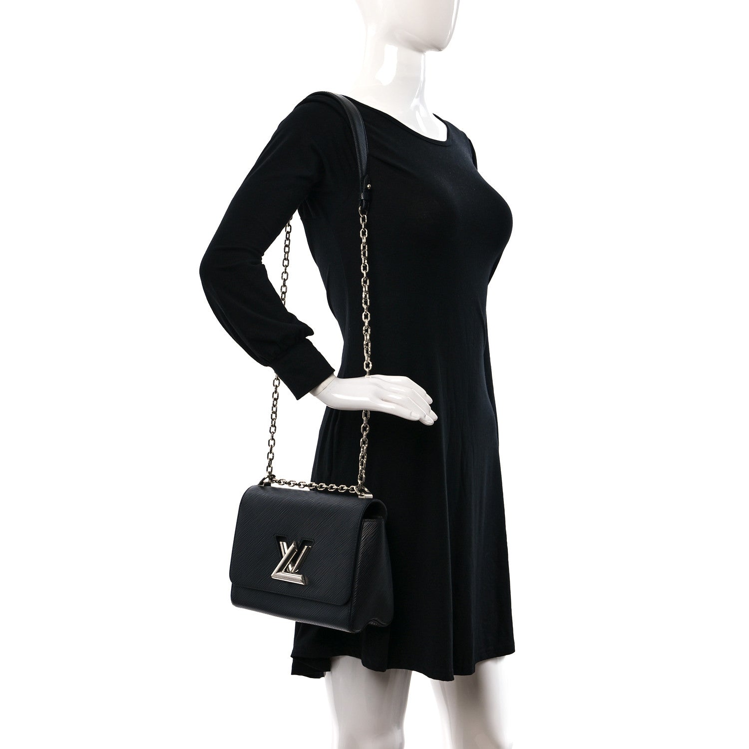 Louis Vuitton Epi Twist Shoulder Bag MM Black 2 of 9