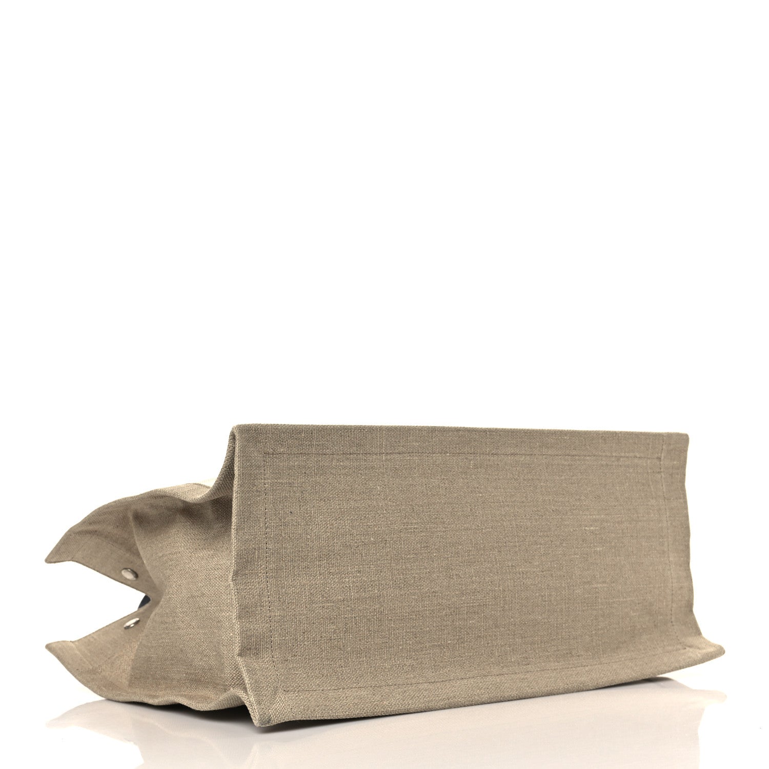 Saint Laurent Linen Calfskin Small Rive Gauche Tote Greggio Natural 4 of 9
