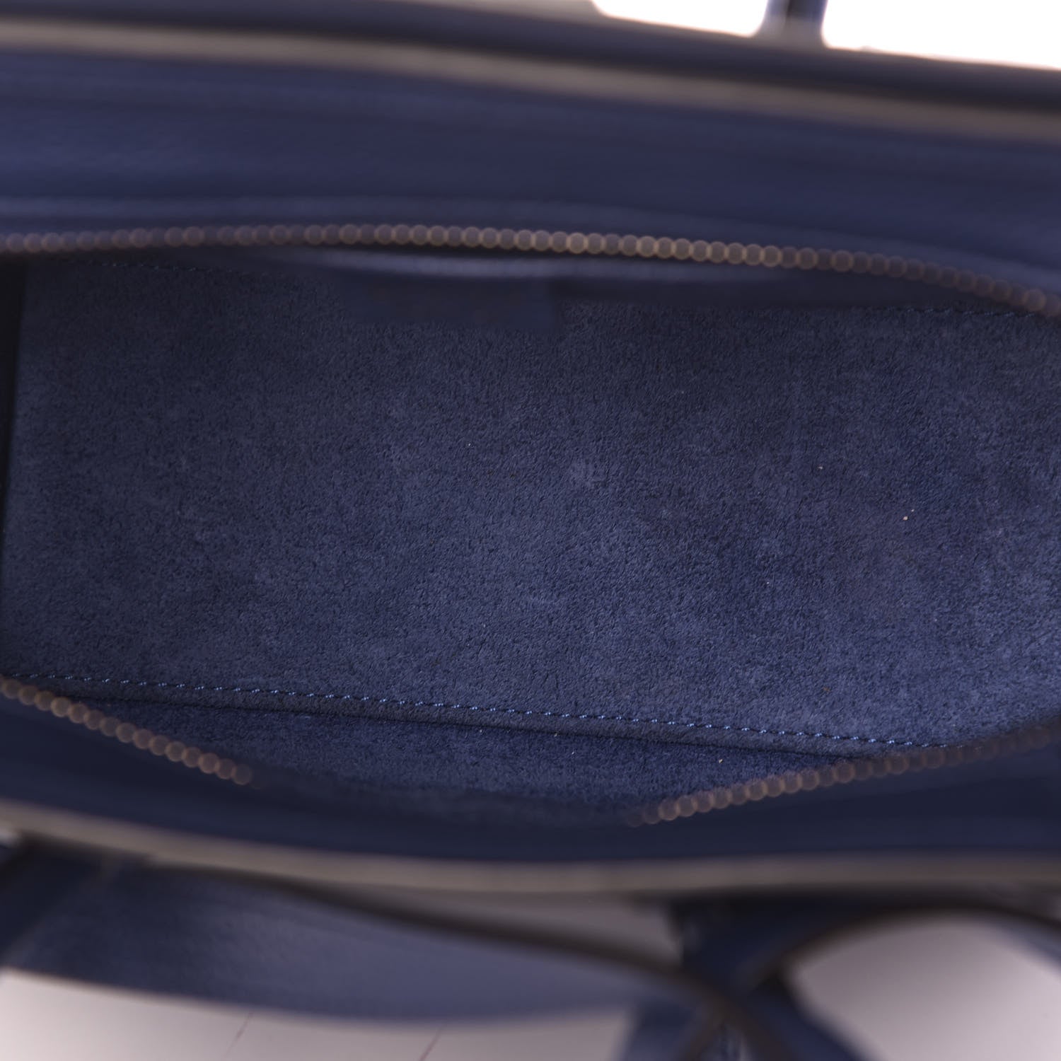 Celine Drummed Calfskin Nano Luggage Indigo 5 of 9