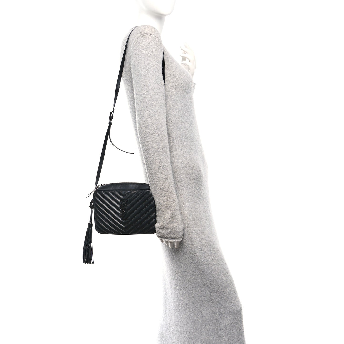 Calfskin Matelasse Monogram Monochrome Lou Camera Bag Black