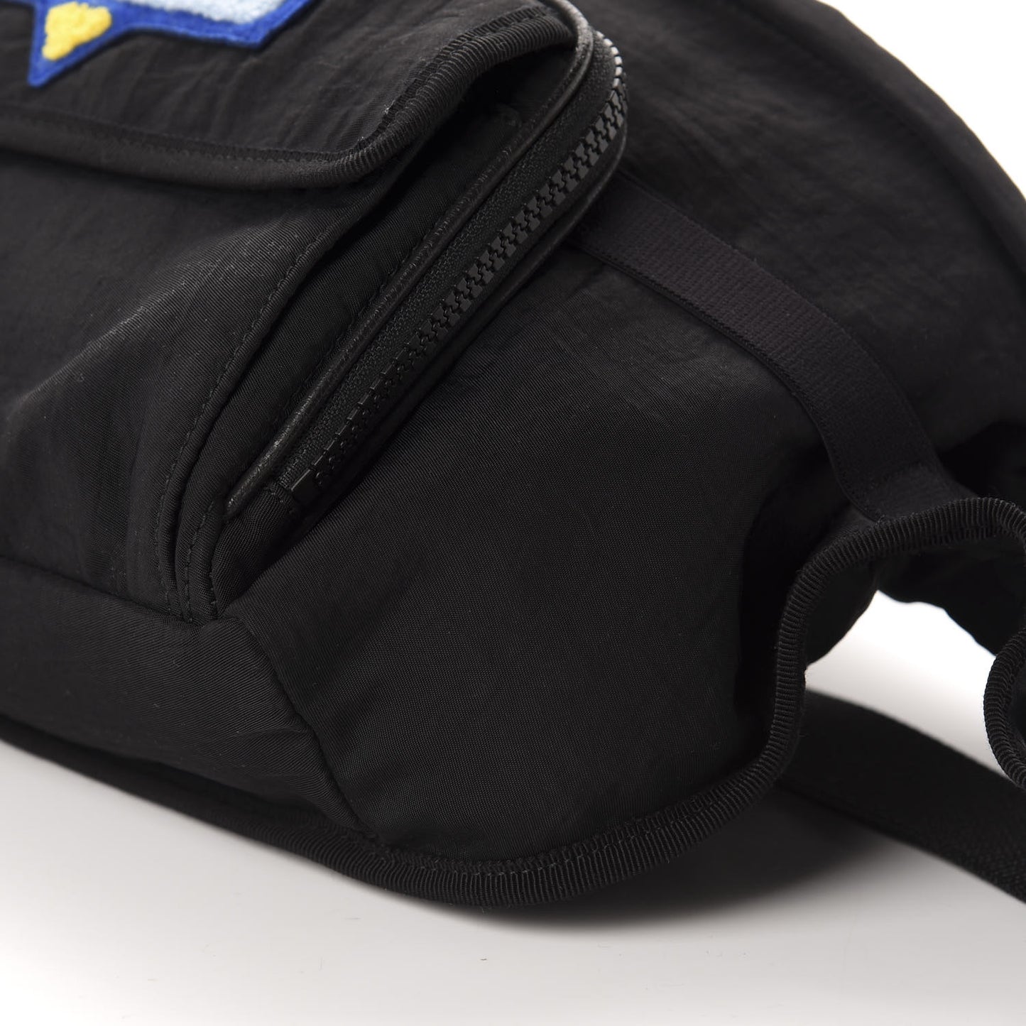 Nylon 80s Logo Patch Belt Bag Black
