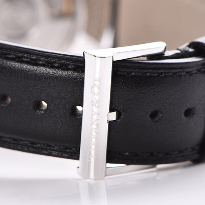 Tiffany Sterling Silver Calfskin 39mm Atlas Automatic Watch 4 of 14
