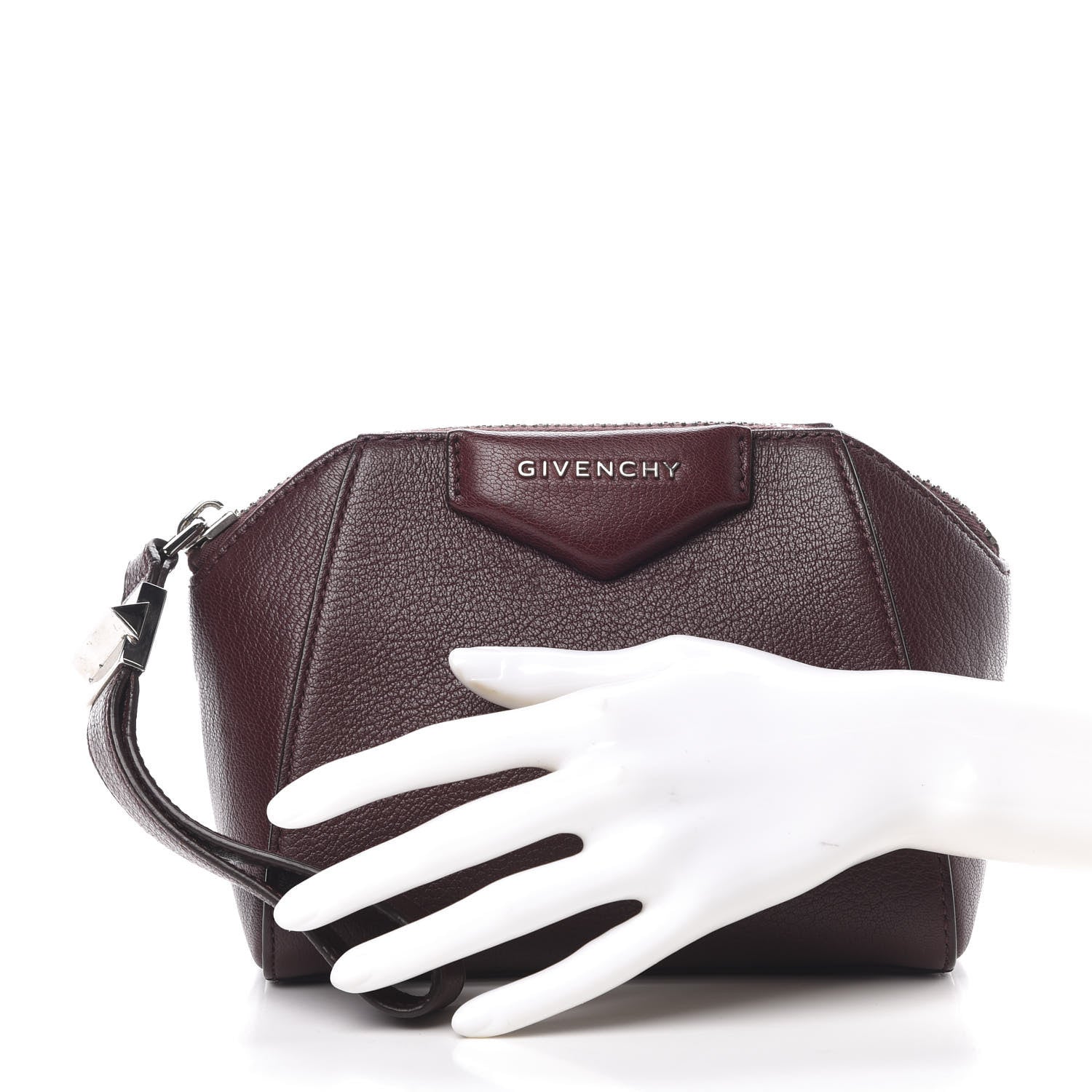 Givenchy Sugar Goatskin Small Antigona Beauty Wristlet Oxblood 2 of 8