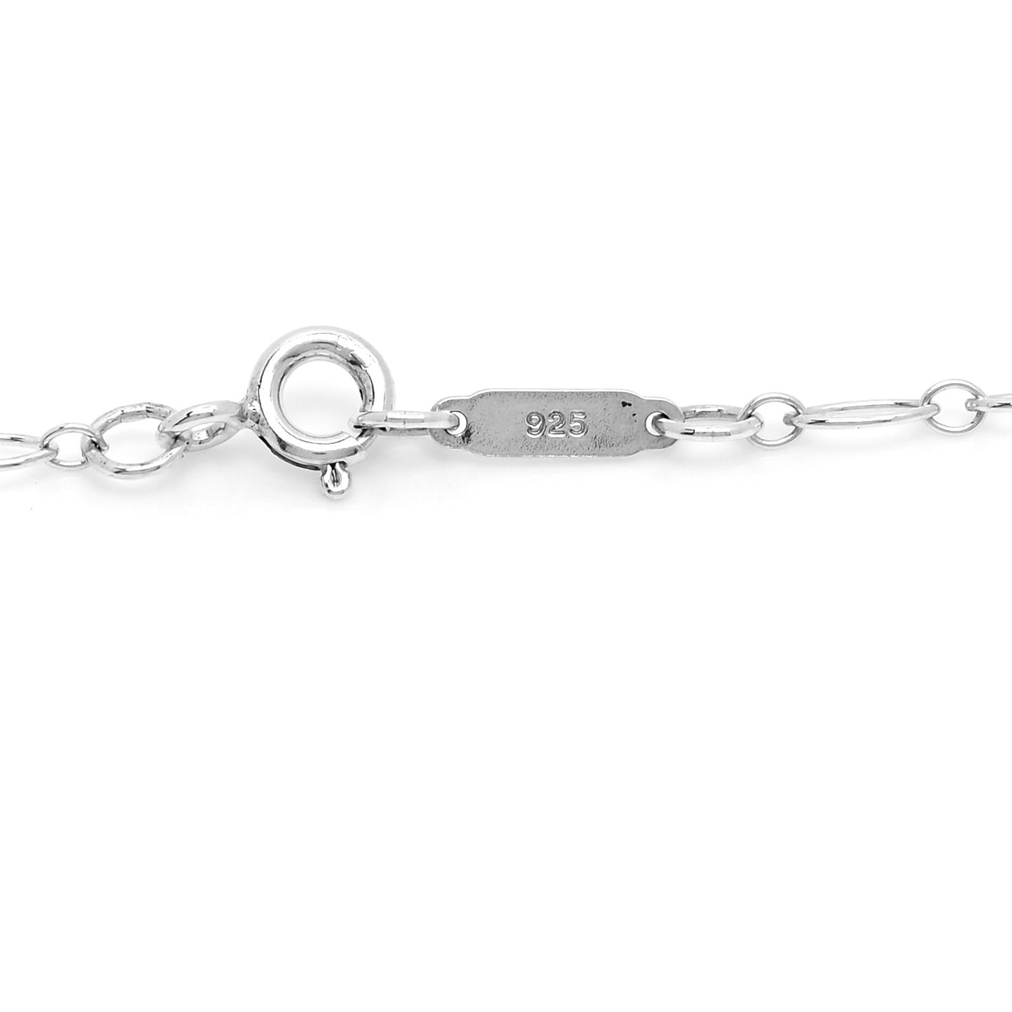 Sterling Silver Oval Key Pendant Link Necklace