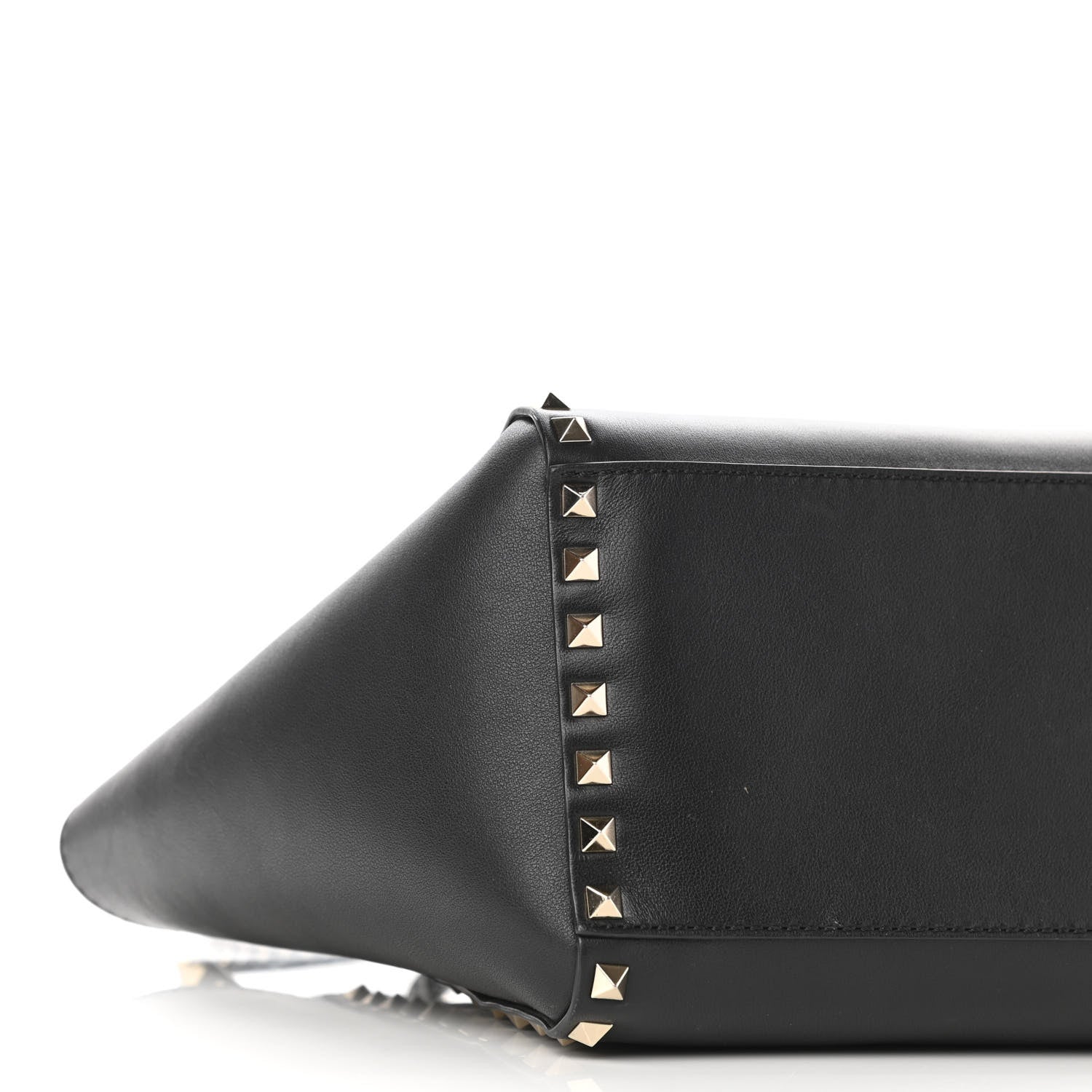 Valentino Garavani Vitello Small Rockstud Double Handle Tote Black 8 of 11