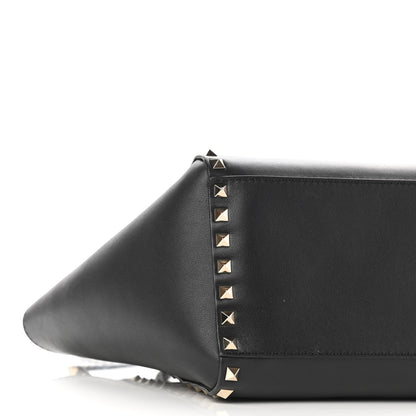 Valentino Garavani Vitello Small Rockstud Double Handle Tote Black 8 of 11