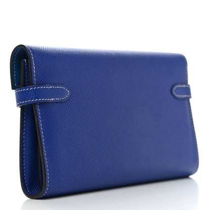 Hermes Epsom Verso Kelly Longue Wallet Bleu Electrique Mykonos 3 of 9