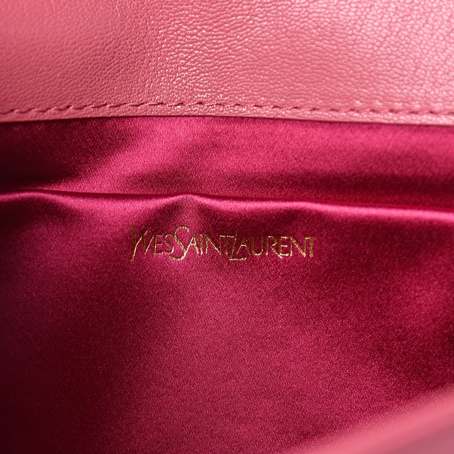 Saint Laurent Calfskin Monogram Large Belle De Jour Clutch Pink 9 of 11