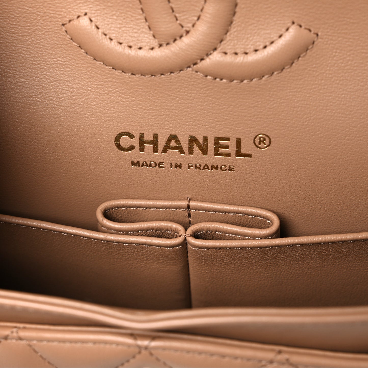 Lambskin Quilted Small Double Flap Brown