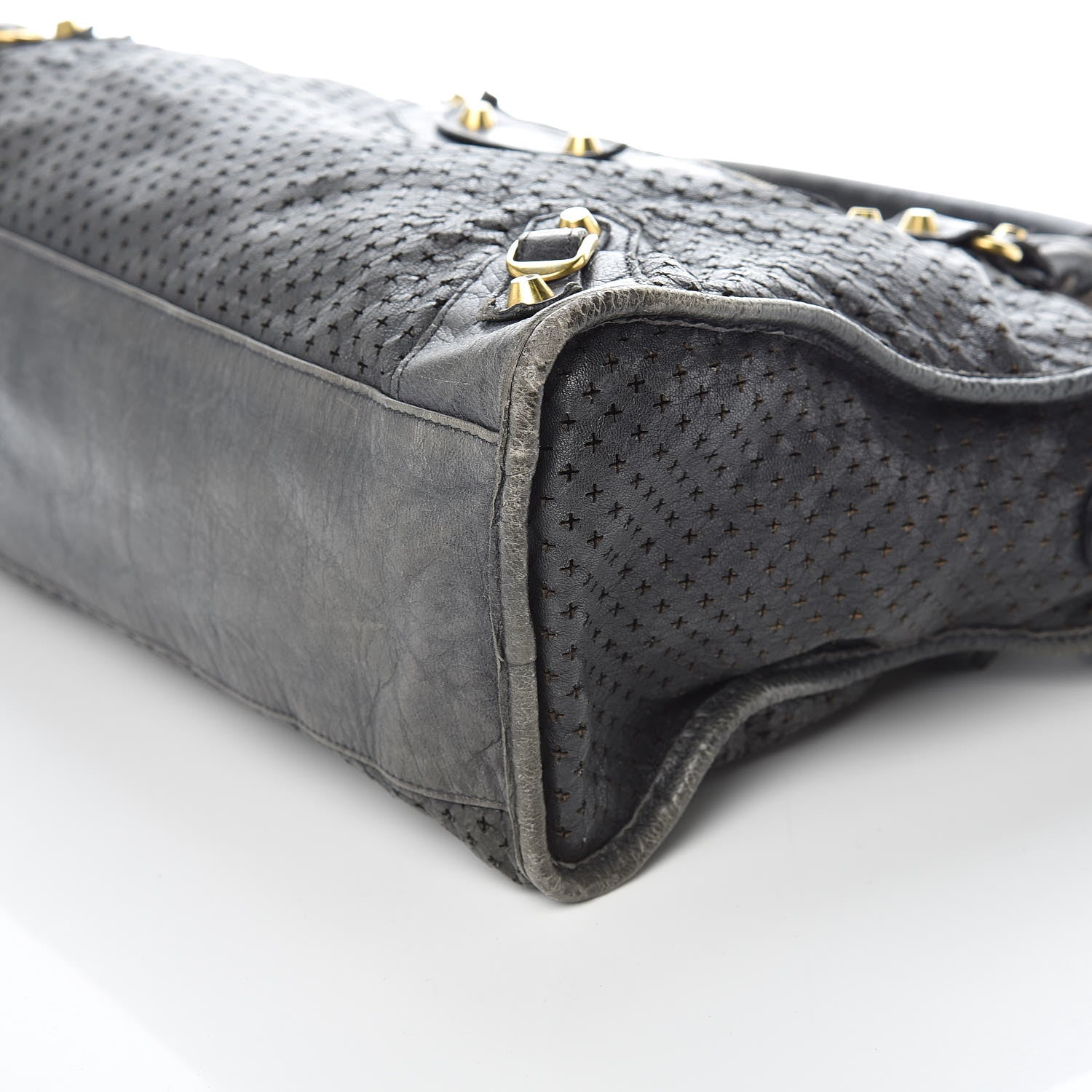 Balenciaga Agneau Laser Cut Cross Classic Gold Hardware City Grey 6 of 12