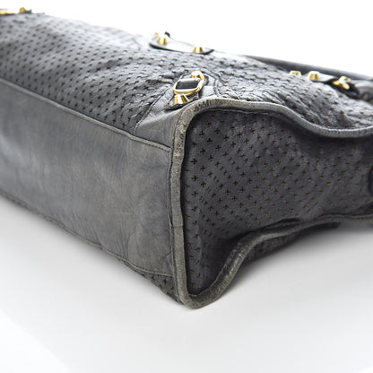 Balenciaga Agneau Laser Cut Cross Classic Gold Hardware City Grey 6 of 12