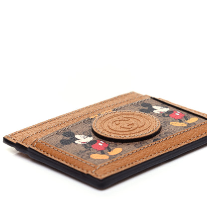 Gucci X DISNEY Mini Vintage GG Supreme Monogram Mickey Mouse Card Holder Beige Vintage Sun Oil 6 of 8