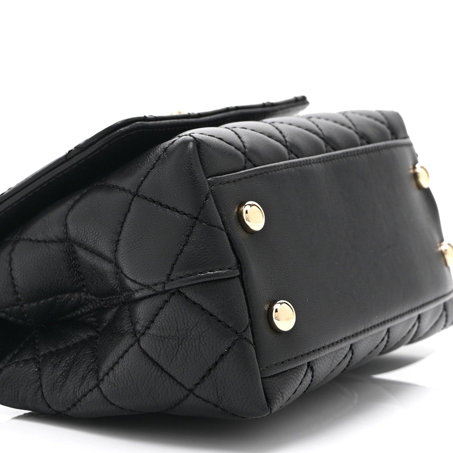 Chanel Goatskin Quilted Rainbow Extra Mini Coco Handle Flap Black 9 of 10