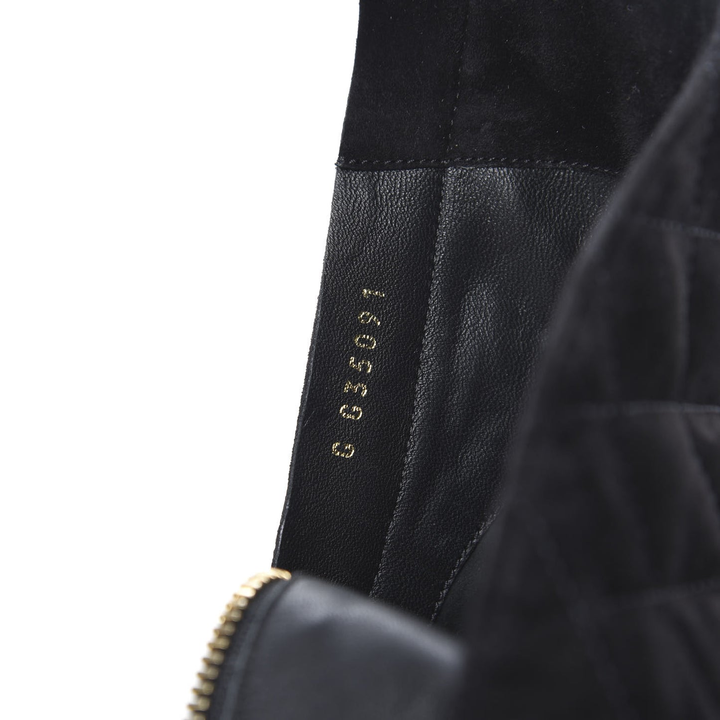 Suede Calfskin Chain CC Cap Toe Short Boots 36.5 Black