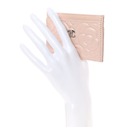 Chanel Goatskin Camellia Embossed Card Holder Light Pink 2 of 10